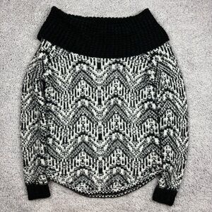 Abercrombie and Fitch Sweater Womens Extra Small Soft Cowl Neck Geometric Church
